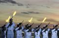 REFILE - CORRECTING DATE PICTURE WAS TAKEN  Crew of the Royal Australian Navy ship HMAS Stirling participate in dawn ...