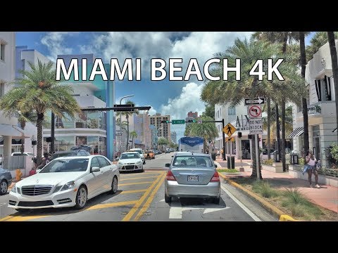 Driving Downtown - Miami Beach Florida USA