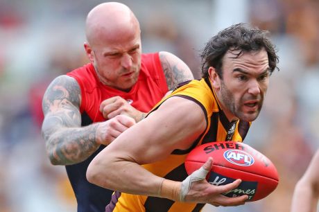 Melbourne bound: Former Hawk Jordan Lewis is now officially a Demon and a new teammate of Nathan Jones.