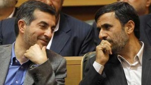 Esfandiar Rahim Mashaei and his sponsor, Mahmoud Ahmadinejad