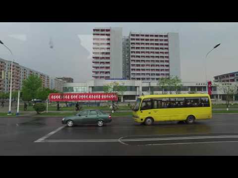 Pyongyang - streets in the city. North Korea May 2016 DPRK. UltraHD 4K