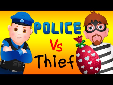 ChuChu TV Police Chase Thief in Police Car Save Huge Birthday Egg Surprise Toys Gifts for Twin Kids