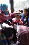 Family inside bus, directio harbour of Mytilini