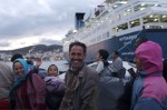 Family entering the ferry