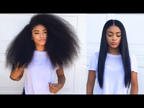 Curly to Straight Hair Tutorial (updated) - How to Get Rid of Frizzy Ends | jasmeannnn