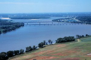 The New Chain of Rocks Bridge is a pair of bridges across the Mississippi River on the north edge of St. Louis, Missouri.