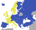 Gold: founding member. Blue: Later (current) full members.