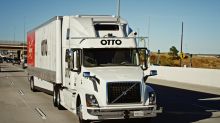 This October 2016 photo provided by Anheuser-Busch shows a self-driving truck that delivers beer, in Colorado. ...