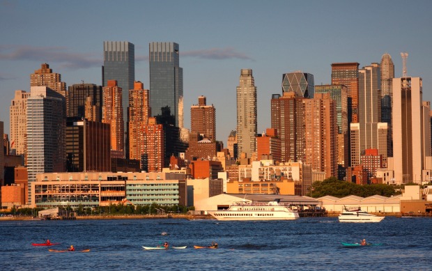 Kayaking on the Hudson River in New York.