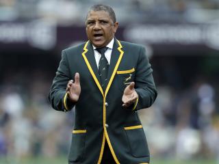 South Africaâ€™s coach Allister Coetzee, during the rugby championship match between South Africa and New Zealand, at Kingsmead stadium in Durban, South Africa, Saturday, Oct. 8, 2016. (AP Photo/Themba Hadebe)