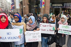 Italian Muslim women at a ' Not in my Name' protest (Awakening/Getty Images,2015)