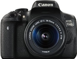 Canon EOS 750D SLR-Digitalkamera (24 Megapixel, APS-C CMOS-Sensor, WiFi, NFC, Full-HD) Kit inkl. EF-S 18-55 mm IS STM Objektiv schwarz