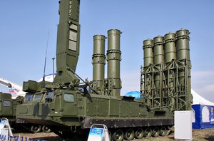 File - The Russian 9A83ME launcher from the S-300VM Antey-2500 missile air defence system.system.