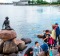 The statue of the Little Mermaid in Copenhagen, Denmark.