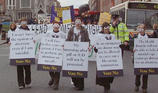 Pro choice march in Dublin Ireland