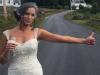 Bride hitchhikes to her own wedding