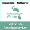 The Guardian, The Observer - Travel Awards 2014 Winner - Best online booking service