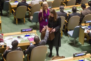 Collection of ballots at the 36th plenary meeting of the seventy-first session of the General Assembly, to elect 14 new members to the Human Rights Council, 28 October 2016.