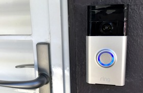 The Ring Video doorbell has a fisheye camera linked to mobile phones so you can see who is at your door.

