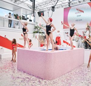 Inside the Mumm marquee at the Melbourne Cup Birdcage, 2016.