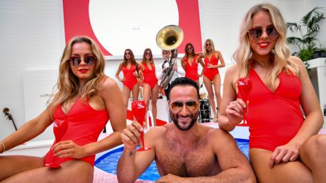 Mumm has made history with the first swimming pool in a Birdcage marquee.