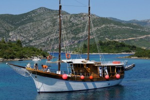 Gulet (private charter sailing vessel) on the Dalmation Coast.