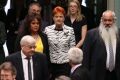 Senator Pauline Hanson enters the House of Represenatives for the address of Prime Minister of Singapore Lee Hsien Loong ...