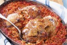 Roast chicken with herbed tomato rice