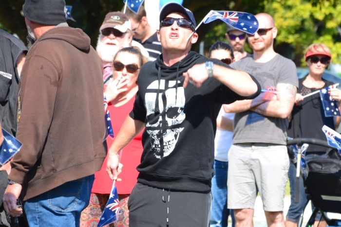 Reclaim Australia protesters in Mackay, July 19, 2015