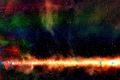 The GLEAM view of the centre of the Milky Way, in radio colour. Red indicates the lowest frequencies, green indicates ...