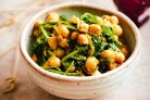 Smashed chickpeas with spinach