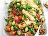 Haloumi and spiced lentil veggie salad