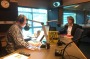 Michael Lawrence in the 3AW studio with Denis Walter.