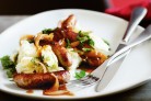 Sausages and champ mash with eschalot...