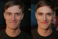 Triple J presenter Alex Dyson, before and after his makeover. 