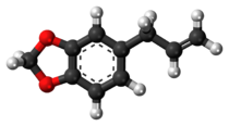 Ball-and-stick model of safrole