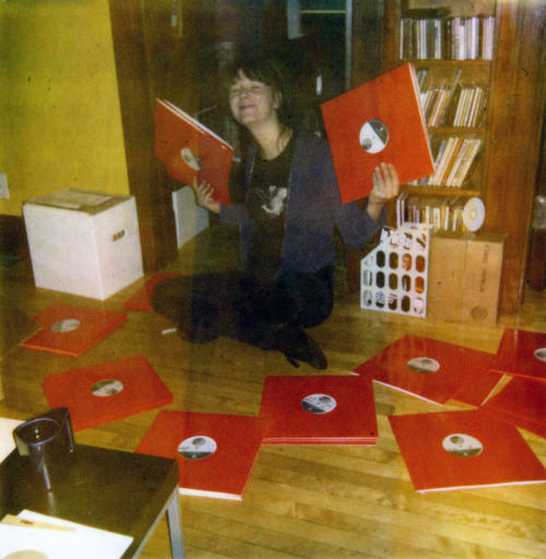 Haley sorting a large batch of new test pressings for listening! Coming soon to your record shelf!