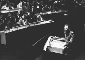 La voz de Fidel se levantaría más
de una vez en la sede de la ONU
en defensa de los pueblos.