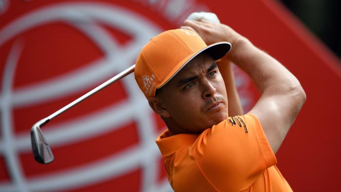 Rickie Fowler of the US tees off during the final round of the World Golf Championships-HSBC Champions golf tournament in Shanghai on October 30, 2016. / AFP PHOTO / JOHANNES EISELE