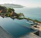 The three-tiered main pool overlooking the Lombok Strait at Amankila.