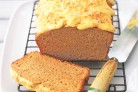 Banana cake with passionfruit icing