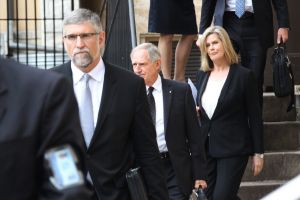 New Ardent Leisure chairman George Venardos (left) arrives at the recent controversial general meeting with chief ...