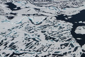 Arctic sea ice has varied terrain in the summer months, as ridges and melt ponds form and floes break apart. A new NASA satellite called ICESat-2, launching in 2018, will measure the height of sea ice year-round.