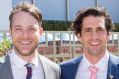 Hamish Blake and Andy Lee were mobbed by fans and media at the Melbourne Cup.