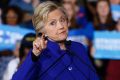 Hillary Clinton speaks at a campaign rally on Wednesday in Arizona.