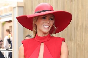 MELBOURNE, AUSTRALIA - NOVEMBER 01: Jennifer Hawkins poses at the Myer Marquee on Melbourne Cup Day at Flemington ...