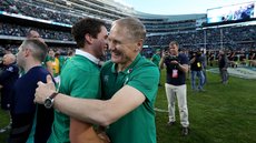 Ireland head coach Joe Schmidt and Joey Carbery