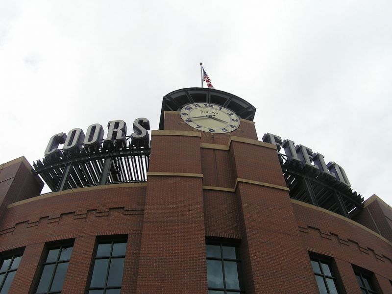 The exterior of Coors Field, home of the Colorado Rockies