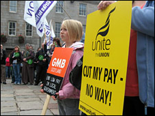 Protestors in Aberdeen