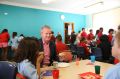 Professor Pasi Sahlberg joins the breakfast club at Walgett Primary School.